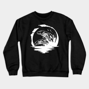 Beluga whale, Whale, Ocean, Sunset, Mammal, Sun Crewneck Sweatshirt